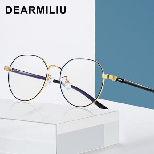 DEARMILIU 2020 new Blue light blocking Glasses Metal frame flat mirror unisex vintage okulary classic reading glasses gafas 2123