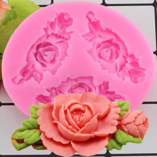 Rose Flower Silicone Mold Wedding Cupcake Topper Fondant Cake Decorating Tools Candy Clay Resin Molds Chocolate Gumpaste Mould
