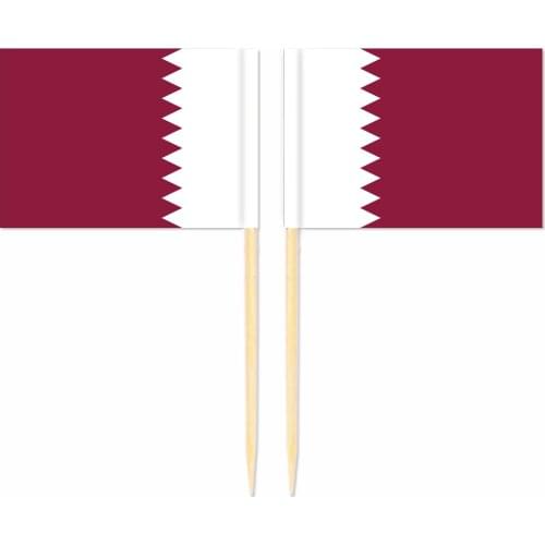 Qatar Toothpick Flag 3.5X2.5CM Cake Topper Party Cupcake Wedding Baby Shower Supplies Lovely Baking Dessert Decorations
