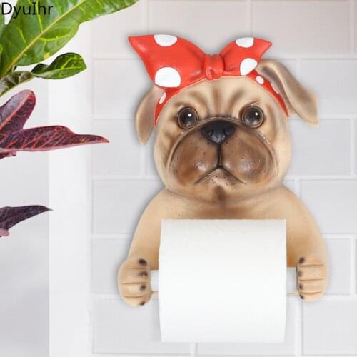 Resin cartoon dog animal shape wall-mounted tissue box personality creative cartoon deer tissue tube tissue holder DXUIALOI