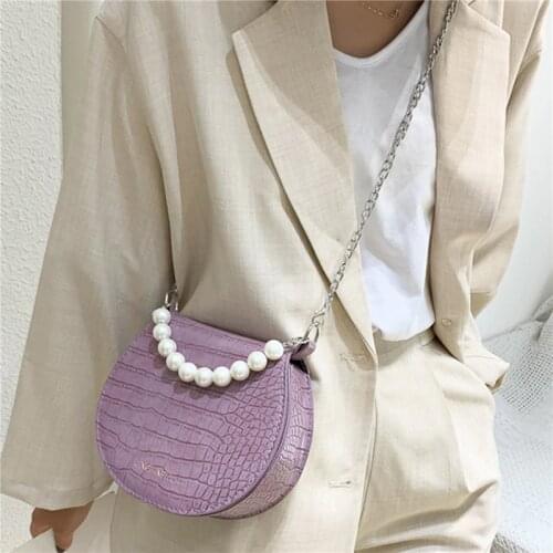 Mini Bag Versatile Pearl Cross-Body Package Exquisite Fashion Shoulder Chain Saddle Crossbody Tote Package