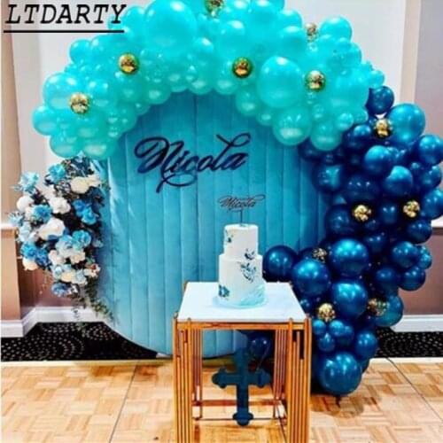 Marine style party decoration 10 inch blue green balloons blue birthday party decoration wedding supplies double balloon golobs