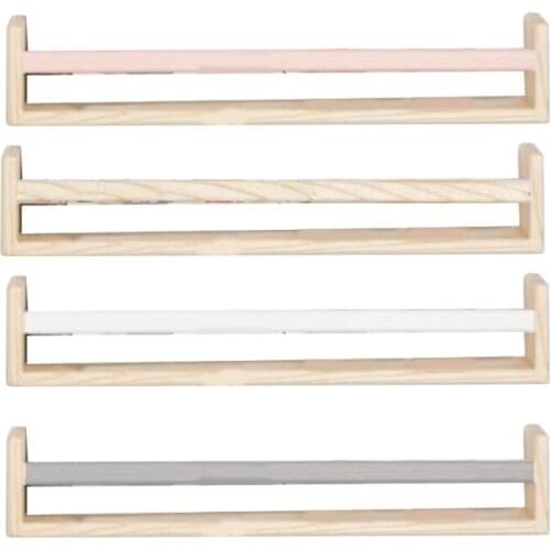 Wall Mounted Storage Shelf Wooden Floating Plant Pot Rack Bookshelf Organizer for Living Room Kitchen Home Office