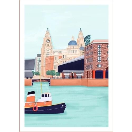 Wall Art Home Decor Hd Liverpool Building Albert Dock Print Modular Picture Posters Canvas Painting For Bedroom Artwork No Frame