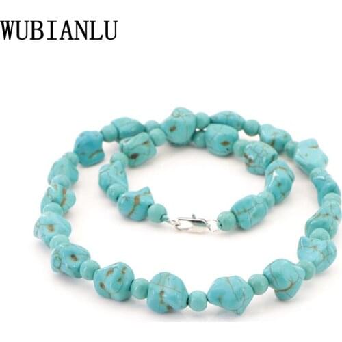 WUBIANLU New Original Green Turquoises Necklace Women Beads Natural Stone Multiple Style Energy Jewelry Jaspers Wholesale T236
