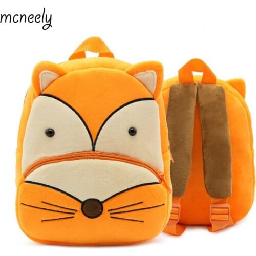 2-4 Years Old Kindergarten Kids Fox Backpacks Baby Girls Boys Cute Schoolbag Plush Backpack Children Cartoon School Bags