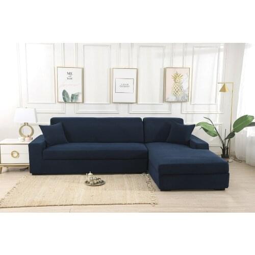 Plush sofa cover Autumn and winter sofa cover L-shaped sofa cover Solid color sofa cover for living room