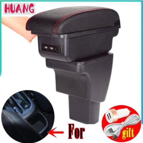 Car Armrest box For Hyundai I10 Rotatable Center Centre Console Storage Box with USB interface decoration accessories
