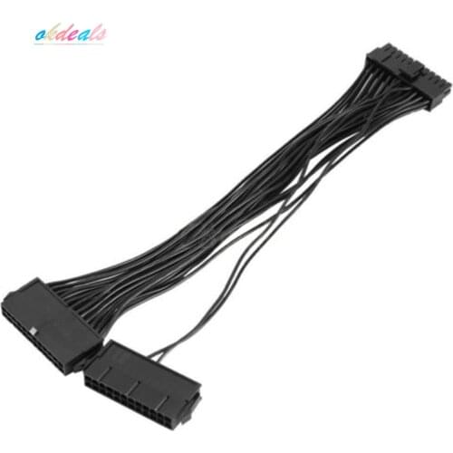 Useful PSU Power Supply 24 pin ATX Motherboard Mainboard Adapter Connector 30cm Cable Dual HOT