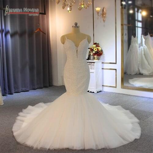 Simple Mermaid Wedding Dress With Straps Customer Order High Quality