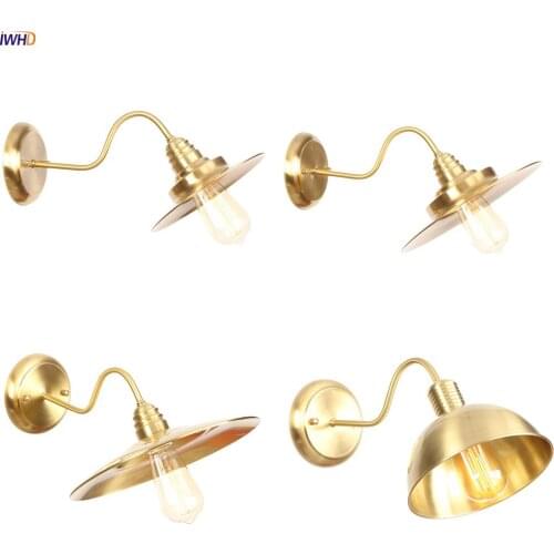 IWHD Ameican Retro Copper Edison LED Wall Lamp Vintage Bar Restaurant Stair Light Industrial Style Wall Lights Fixtures Lighting