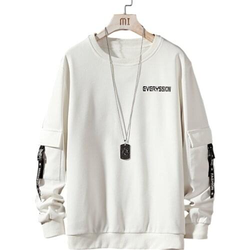 EL BARCO Autumn Hip Hop White Male Sweatshirt Print Streetwear Grey Men Hoodies Tops Soft Harajuku Black Student Pullover Coats