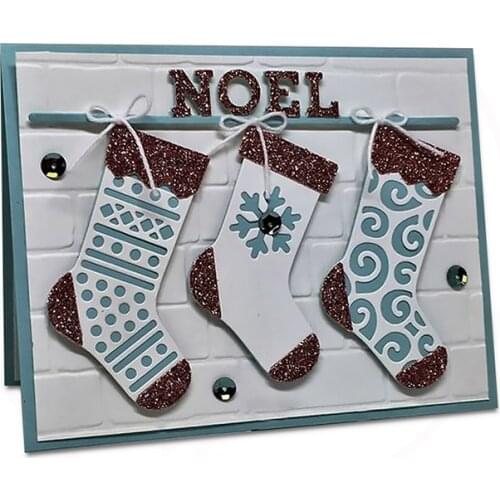 New Arrival 17Pcs/lot Christmas Stockings Metal Cutting Dies Embossing Stencil Scrapbooking Template Punch Crafts