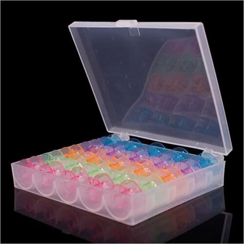 Holds 25 Bobbin Box Storage Organizer Multicolor Bobbin Sealed Holder Transparent Plastic Sewing Machine Holder Container Boxes