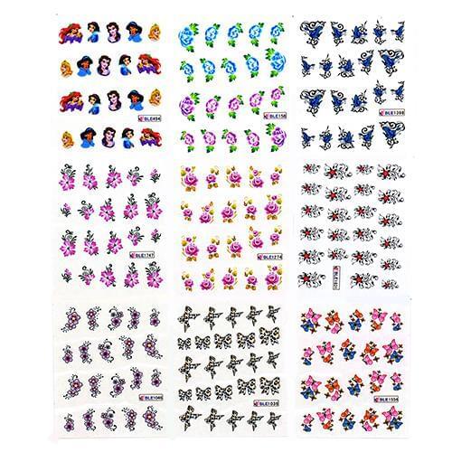 50 Mixed Styles 3D Waterproof Polish Flower Floral DIY Nail Art Stickers Decals