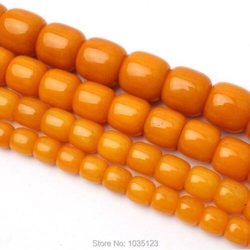 High Quality 10-18mm Pretty Natural Yellow Jades Column Shape Loose Beads Strand 15" DIY Gems Creative Jewellery Making wj267