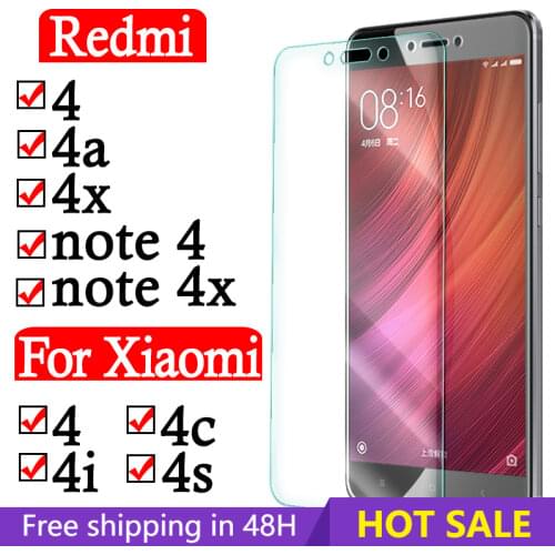 Protective Glass For Xiaomi Redmi Note 4x 4 Tempered glass Xiaomi Mi 4 4c 4i 4s Screen protector on Xiaomi redmi 4 pro 4a 4x