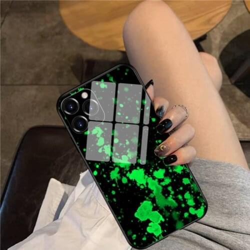 Splatter Paint Phone Case Glass Phone Case For iphone 12 11 Pro Max XS XR X 8 7 Plus SE2 Case