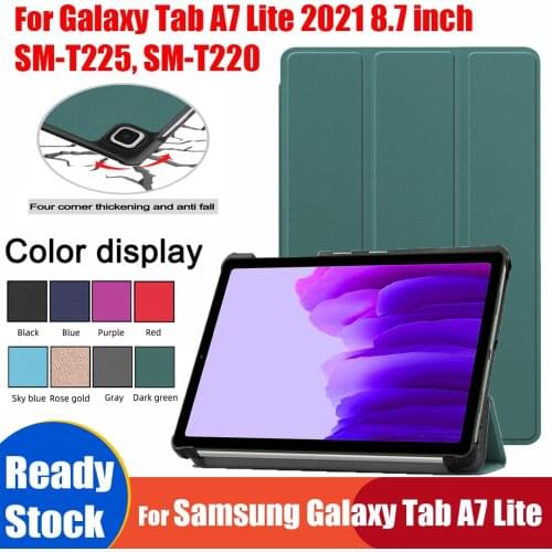 Tablet Protection Case Tri-fold Solid Color Flip Leather Cover For Samsung Galaxy Tab A7 Lite 8.7" SM-T225 T220 8.7 inch 2021