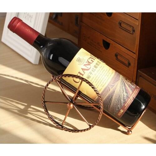 1PC Retro Metal Cube Wine Holder iron Red Wine Rack Home Beer whisky Bottles Support Tool Furnishings Accessories JL 217