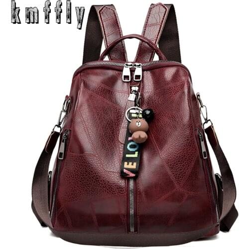 2020 Fashion Women Backpack High Quality Youth Leather Backpack for Teenage Girls Female School Shoulder Bag Bagpack mochila Sac