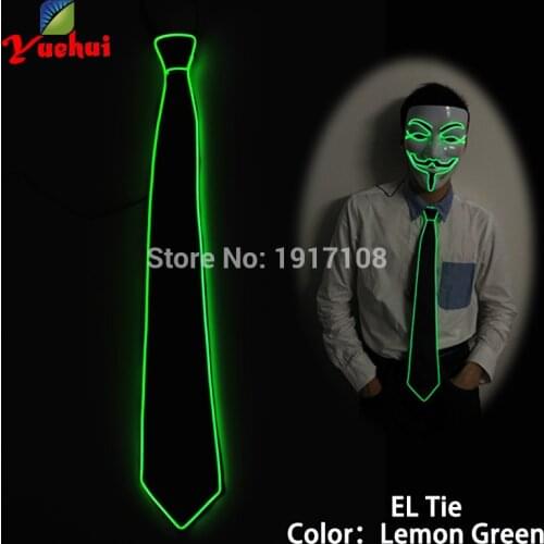 2021New Style Light 10 Colors Flashing Light Up LED Neck Tie glowing EL wire Tie For Evening Party Decoration,DJ,bar,club Show