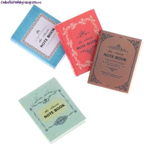 4Pcs/set 1:12 Dollhouse Miniature Books Paper Notebook Model Doll House Decor
