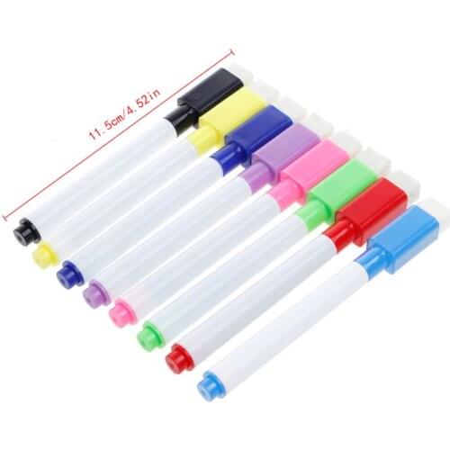 5Pcs Whiteboard Pen Erasable Dry White Board Markers Black Ink Fine Size Nip B85B