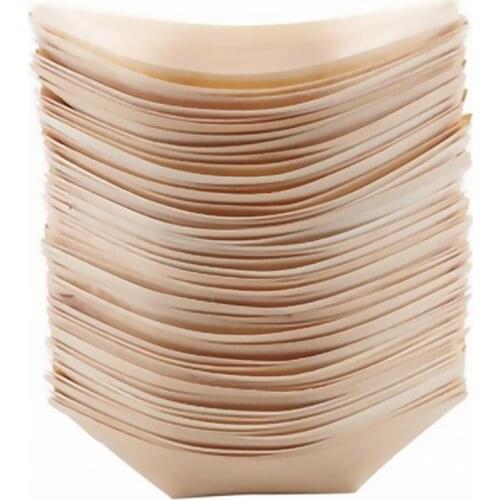 50pcs Wooden Tableware Snack Containers Disposable Food Containers Snack Bowl