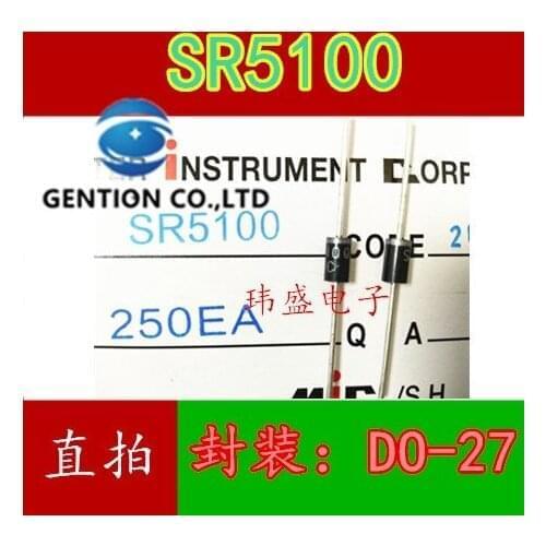50PCS SR5100 SB5100 schottky diode 5 a/100 v DO-27 MIC play in stock 100% new and original
