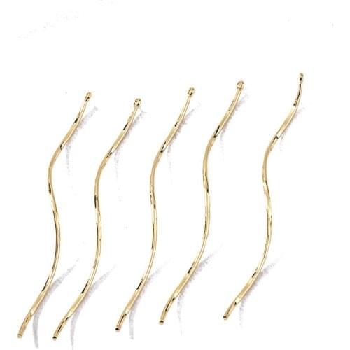 6PCS Fitting for Curve Bar Eardrop Pendant Diy Earrings Making Supplies Brass for Jewelry Findings Components Accessories