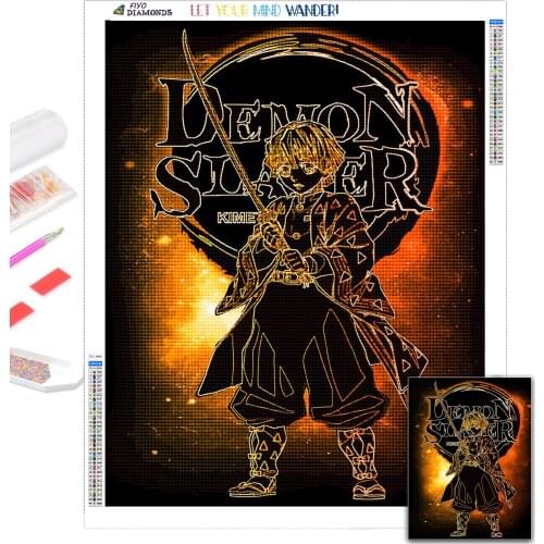 Diamond Painting Anime Demon Slayer Picture of Rhinestones Full Diamond Art Mosaic Embroidery Cross Stitch Kits Home Decor