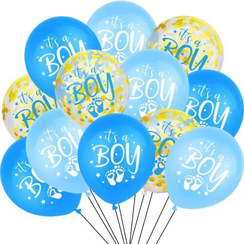 Baby Showr Its A Girl Pink Balloon Blue Color Baby Boy Gender Reveal Party Sequined Balloons