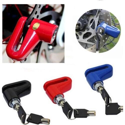 Anti Thief Black Red Blue Disc Lock Motorcycle Scooter Bike Sturdy Wheel Disc Brake Lock Good Security Anti Theft Two Keys