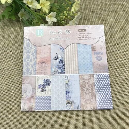 24 sheets 6"X6"The Lovely You Me Pattern Creative Scrapbooking paper pack handmade craft paper craft Background pad