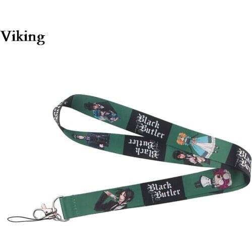 Black Bulter Printing lanyard For keys Phone Anime Lanyards Cool Phone Holder Neck Straps ID Card Anime Lovers'Hang Rope G0532