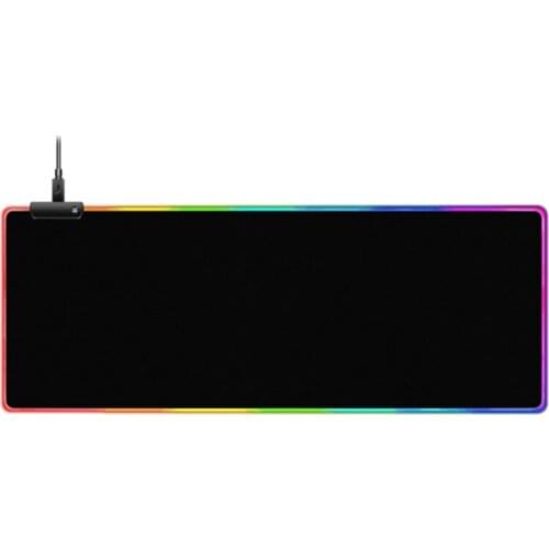 RGB Soft Gaming Mouse Pad, Illuminated LED Extended Mouse Pad, Non-Slip Rubber Base Computer Keyboard Pad - 80X30cm