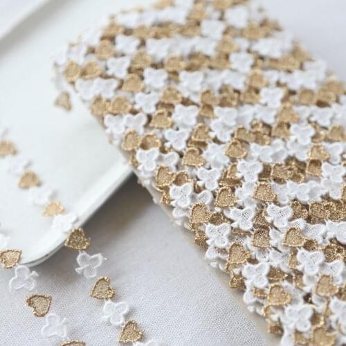 Hot sale Lace materials good quality water soluble 1.2 cm wide, heart-shaped lace lace fabric