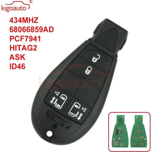 Kigoauto #8 68066859AD Journey,Grand Cherokee,Voyager Fobik key remote 4 button 434Mhz for Chrysler European model No panic