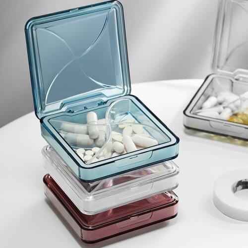 1pcs 4Grid Pill Box Waterproof Medicine Pill Box For Storage Travel Pill Case Vitamins Container Plastic Box Capsules Organizer