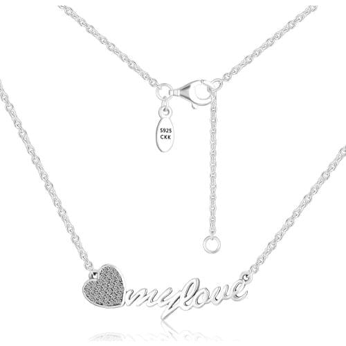 CKK 925 Sterling Silver Jewelry Signature of My love Necklaces Pendant DIY Making For Women Free Shipping