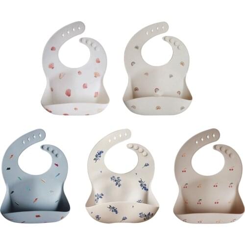 Fashionable Silicone Baby Bib Waterproof BPA Free Adjustable Fit Toddler Bibs Different Styles Newborn Infant Feeding Cloth Bibs