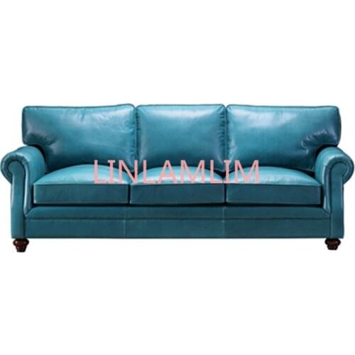 Living Room Sofa set furniture real genuine cow leather sofas puff asiento muebles de sala canape 3 seater shape sofa cama