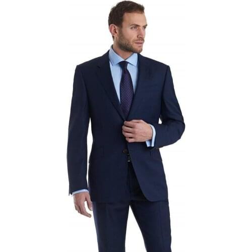 Cheap Custom Made Men Suit Groomsmen Two Buttons Bestmen Groom Tuxedos Prom Party Formal Suits Business Men Wear(Jacket+Pants)