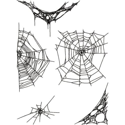 2021 New Halloween Cobweb Clear Stamps Sets and Spider Web Die Scrapbooking For Craft Greeting Card Making no Metal Cutting Dies