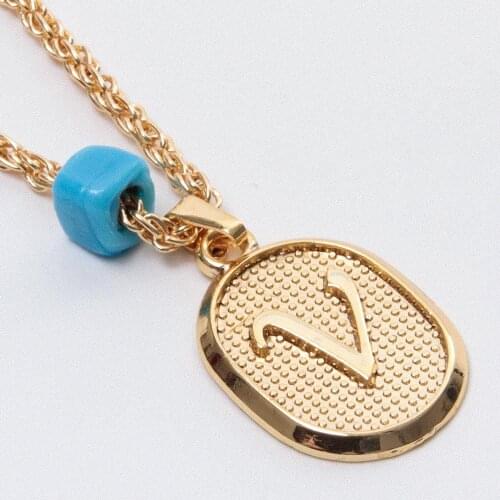 Plastic Beaded Twist Knot Letter Necklace