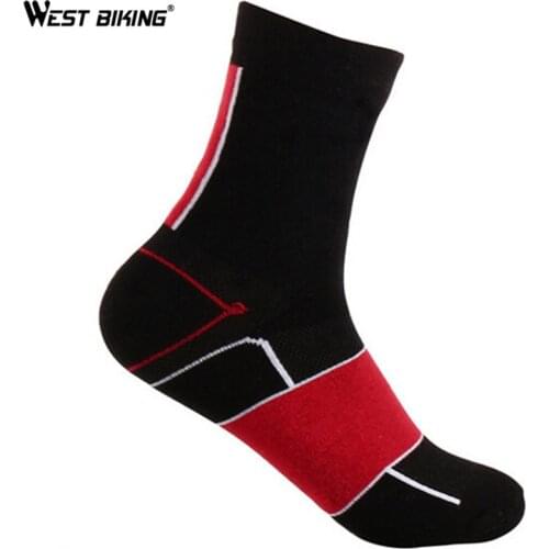 WEST BIKING Professional Cycling Socks Men Breathable Soft Quick-Dry Elastic Non-Slip Running Hiking Fitness Bicycle Sport Socks