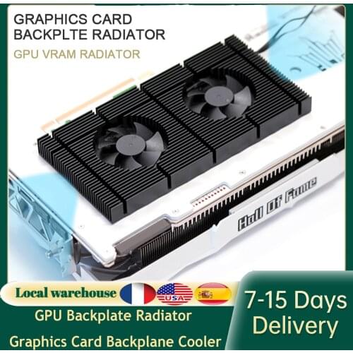GPU Backplate Radiator Graphics Card Backplane Memory Cooler Dual PWM Fan VRAM Heatsink for RTX 3090 3080 3070 1mm Pad 500
