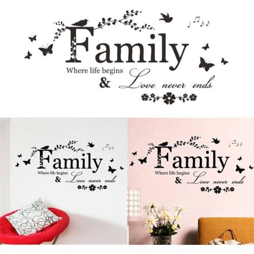 Family Letter Quote Removable Vinyl Decal Art Mural Home Decor Wall Stickers
