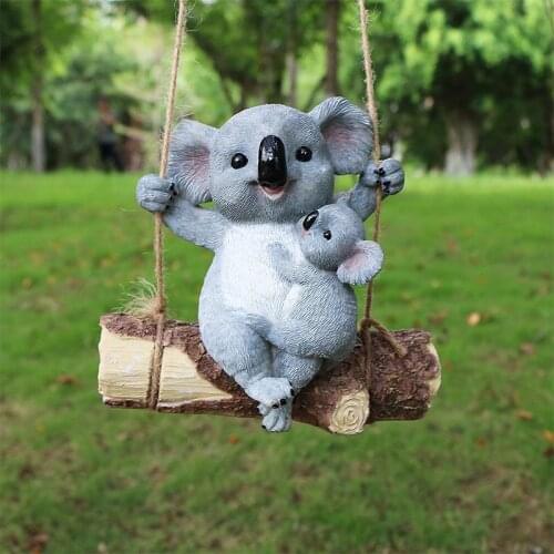 Resin Koala Bear Garden Yard Decoration Simulation Koala Panda Statue Animals Sculpture Resin Crafts Home Decoration Ornament